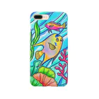 トモカワ ヒロサキ デザインショップの【海水魚】クイーンエンゼルフィッシュとベントラリス Smartphone Case