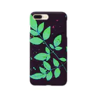 宵花火の枝葉(黒×グリーン) Smartphone Case