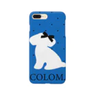 コロ。COLOM.犬いぬdogリボングッズ.の【コロ。COLOM.】ブルードット水玉！トイプードル！かわいい！人気犬DOGグッズ！ といぷーどる スマホケース