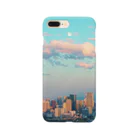 Momona_Takatsukiの夕空の月と東京のスマホケース Smartphone Case