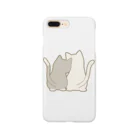 かわいいもののおみせ　いそぎんちゃくの仲良し猫の背中　灰白&白 Smartphone Case