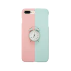 Simple Caseのピンクとブルーと目覚まし時計のスマホケース Smartphone Case