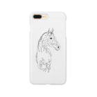 Mel Make StudioのOne line drawing horse  Smartphone Case