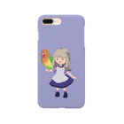 subaruのボタンインコと女の子 スマホケース