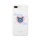IENITY　/　MOON SIDEの【MOON SIDE】 Creepy Cat #White*Blue Smartphone Case