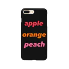 かわいいいわしの素揚げのapple  orange  peach  黒 スマホケース