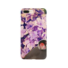 harupink🌸ペット似顔絵illustのノスタルジーな紫陽花と文鳥さん Smartphone Case