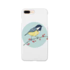 Nellyhime のアートのベリーと鳥 (Great Tit) スマホケース