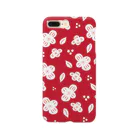 スマホケースと小物専門店の和風で北欧テイストな花柄のスマホケース（赤） Smartphone Case