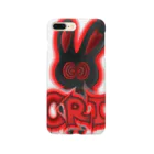 Crazy Rabbit Shop IkedaのCrazy Rabbit Shop Ikeda red スマホケース Smartphone Case