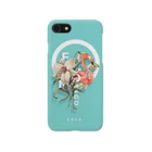 DJのFLOMINGO(flower X flamingo) blue Smartphone Case