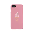 marinaのソフトクリーム（neon pink small） スマホケース