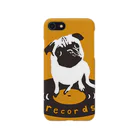 ハンサムレコーズ（湘南レコーズ）のパグのパン粉社長どアップ（黄色） iPhone Smartphone Case