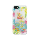 Aki Kuboki ONLINE SHOPの睡蓮とフラミンゴ iPhone Smartphone Case