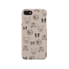 BENのFrench bulldog pattern beige スマホケース