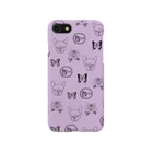 BENのFrench bulldog pattern purple スマホケース