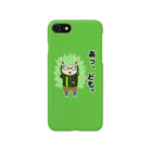 CloveeeeRのミドリのハリネズミ 「あっ、ども。」iPhoneケース Smartphone Case