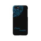 Deeply beautifulのiPhoneケース　黒×青 Smartphone Case