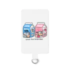 サメとメンダコ[namelessmm2]の牛乳といちごミルク Smartphone Strap