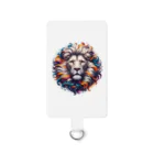 PALA's SHOP　cool、シュール、古風、和風、のLION　face１ Smartphone Strap