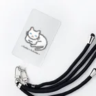 ハナイとトンのドット絵の猫（白・居眠り） Smartphone Strap