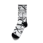 ギンガノヨルのふくろうとねこ Socks