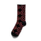 LalaHangeulのハングルぐるぐる　ブラック &オレンジ Socks