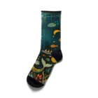 人魚堂の宝石を眺める人魚のソックス Mermaid socks gazing at jewels ソックス