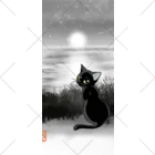 BATKEI ARTの月夜の海と黒猫と ソックス