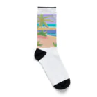 Kyu-ri-no-fujinの海と砂浜 Socks