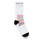 千裕アトリエ（いつもありがとう）のキノコのアート Socks