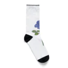 水色プリントの夢叶う青い薔薇 Socks