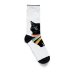 幸運のしっぽの黒猫と虹の首輪 Socks