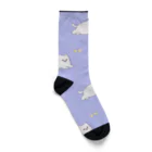 F_Illust_shopのモッフモフの白ぽめちゃん　蝶々を追いかける Socks