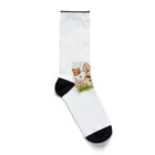 激カワポテぐっずの茶色の乙女ウサちゃん♡ Socks