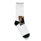 Yuki-yukiss Shopのホラー風くろねこ「ありがとう」 Socks