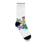 ファンシーTシャツ屋のカラフルフラワーアート Socks