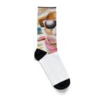 AQUAMETAVERSEのサングラスをかけた、かわいい犬 Marsa 106 Socks