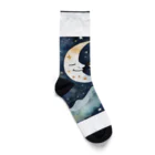 星降る夜にの三日月熊 Socks