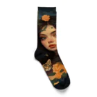 AQUAMETAVERSEの花と女と猫　なでしこ1478 Socks