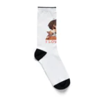 AwagoModeのI LOVE YOU(Cat&Girl) (37) Socks