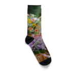 AQUAMETAVERSEの華やかな花が入った花かご　なでしこ1478 Socks