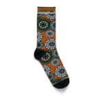 Toranbonのレトロフラワー～猫の結晶～　のバンダナ(橙) Socks