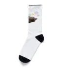 ハチワレ俱楽部のグレーハチワレ君へそ天 Socks