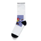 satomatoのイラストのギターを弾くトマトくん Socks