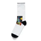 SetsunaAIのカラフルに迷い込んだ黒猫のグッズ Socks