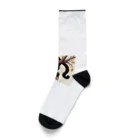 Cats-loveの秋の木に掴まる黒猫Tシャツ Socks