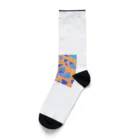 理系大学院生の出力のteal orange Socks