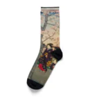 浮世絵屋の広重「冨二三十六景⑦　東都墨田堤」歌川広重の浮世絵 Socks