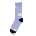 F_Illust_shopのモッフモフの白ぽめちゃん　蝶々を追いかける Socks